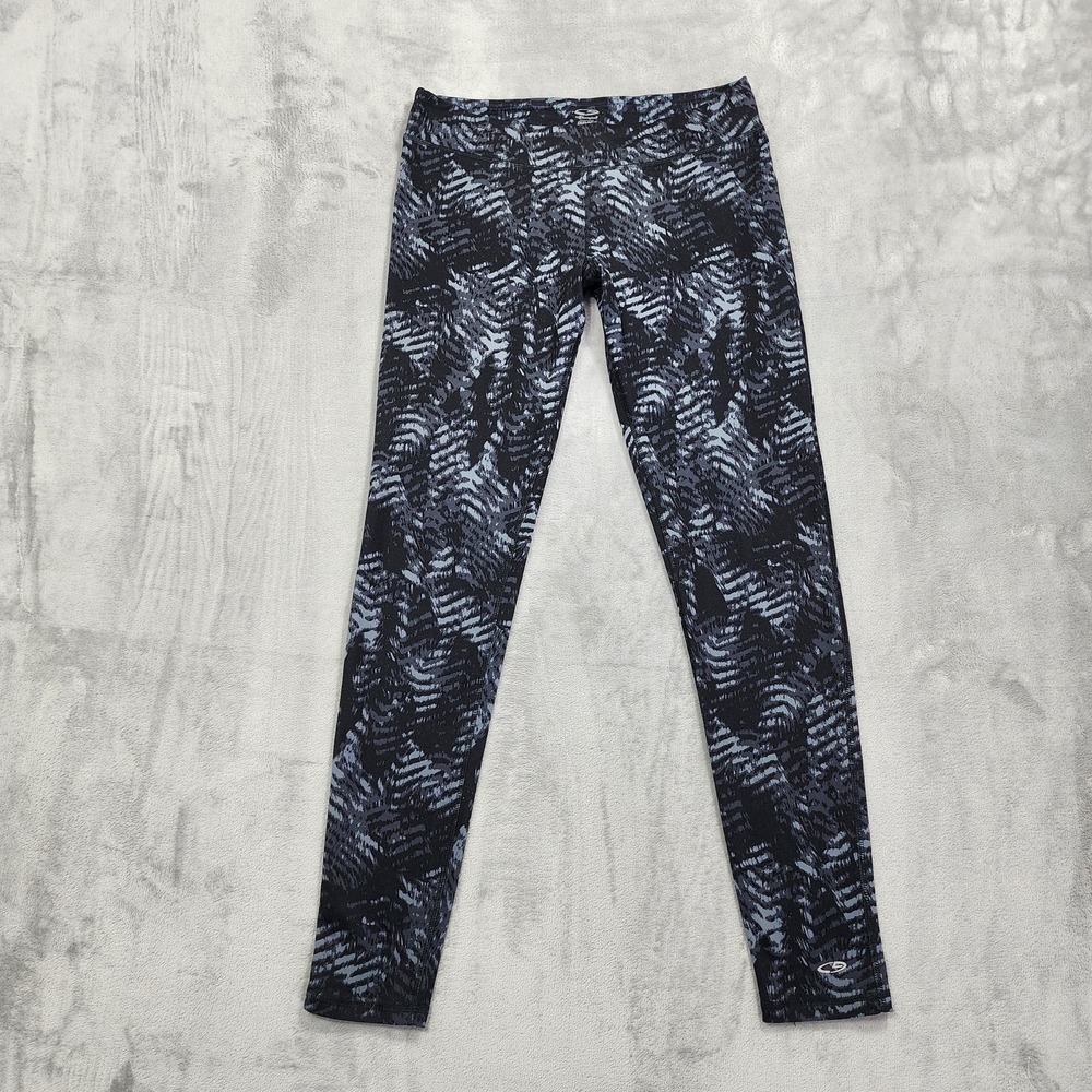 C9 By Champion Leggings Womens M Black‎ Floral Duo Dry Ankle Yoga Running Gym